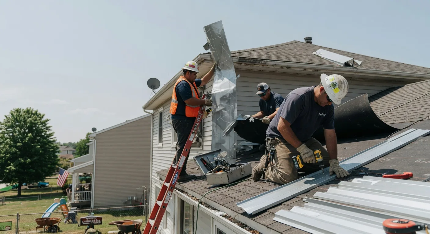 Storm Damage Metal Roof Repair in Kinmundy, IL